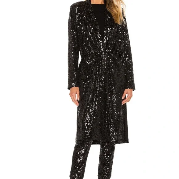 Steve Madden x BB Dakota Showstopper Duster in Black - Picture 2 of 14